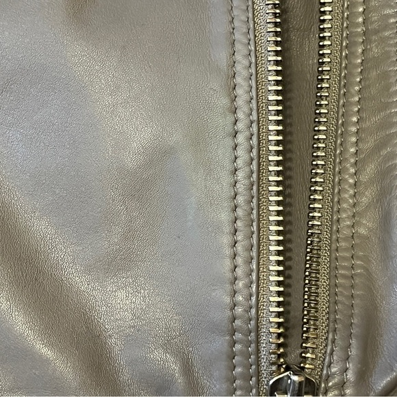 Samantha Sipos Genuine Lamb Leather Moto Jacket Dove Gray Size XS #912 - Picture 13 of 13